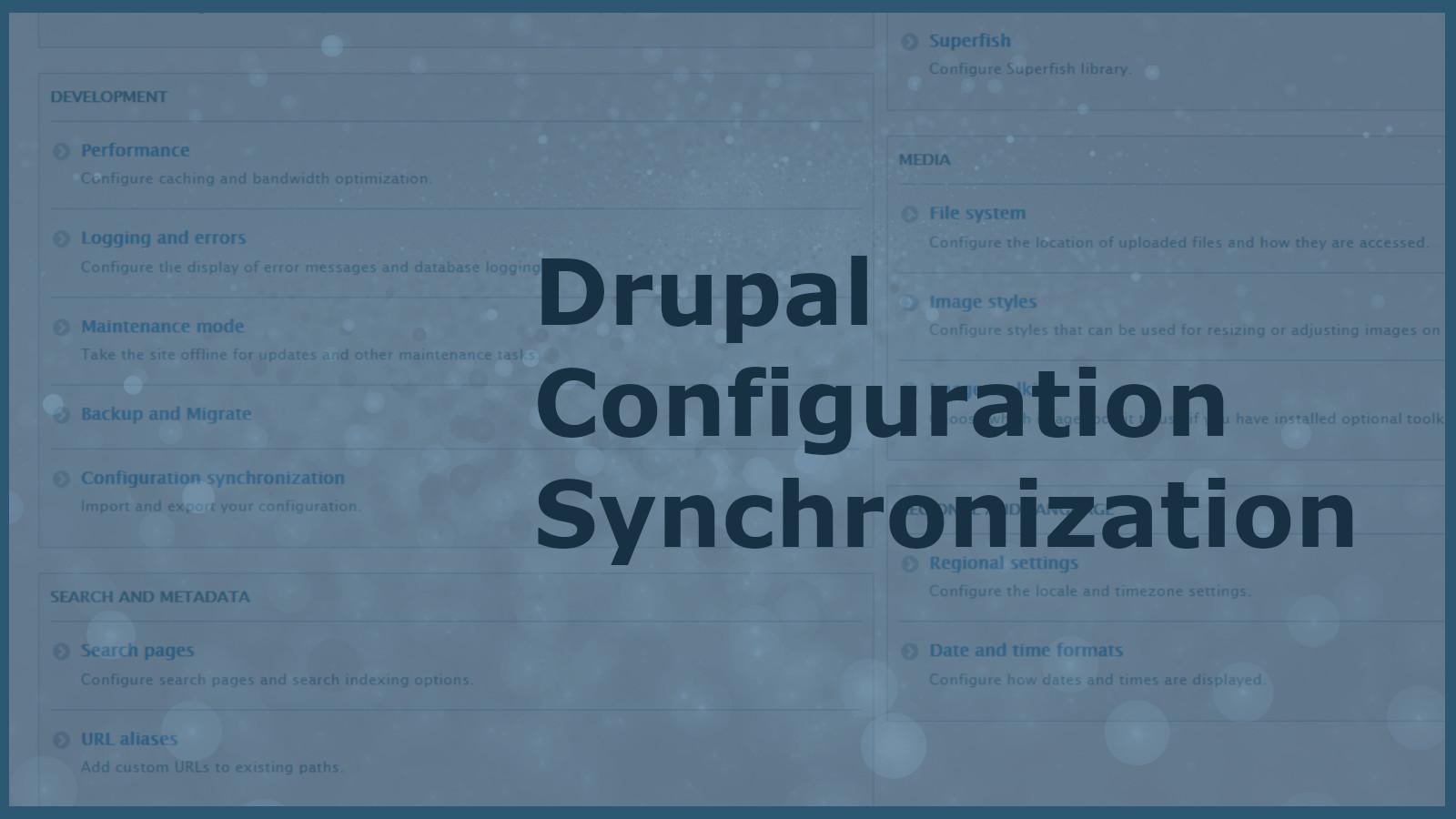 Drupal Configuration synchronization banner